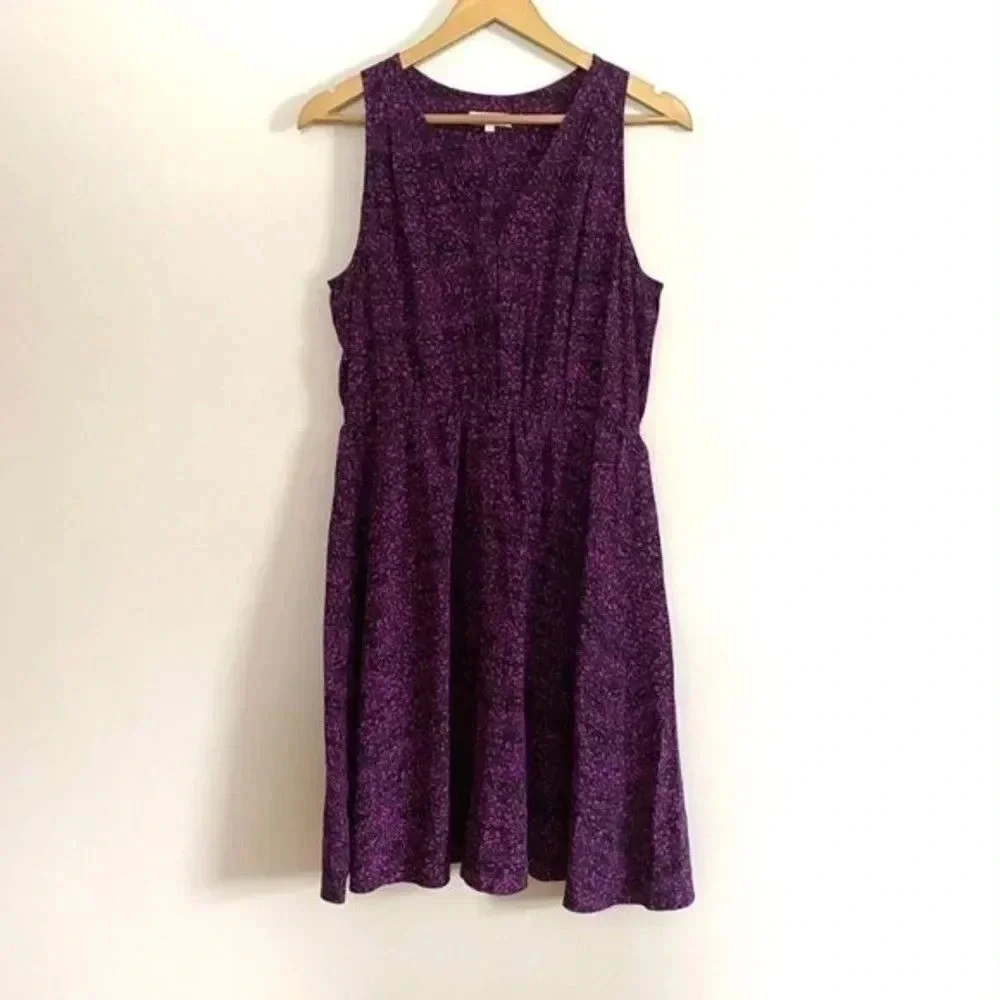 Rebecca Taylor Purple and Black Silk Dress